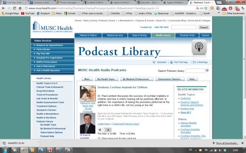 podcast library webpage