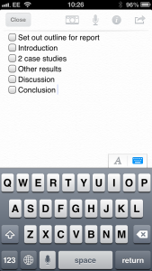 Evernote checklist