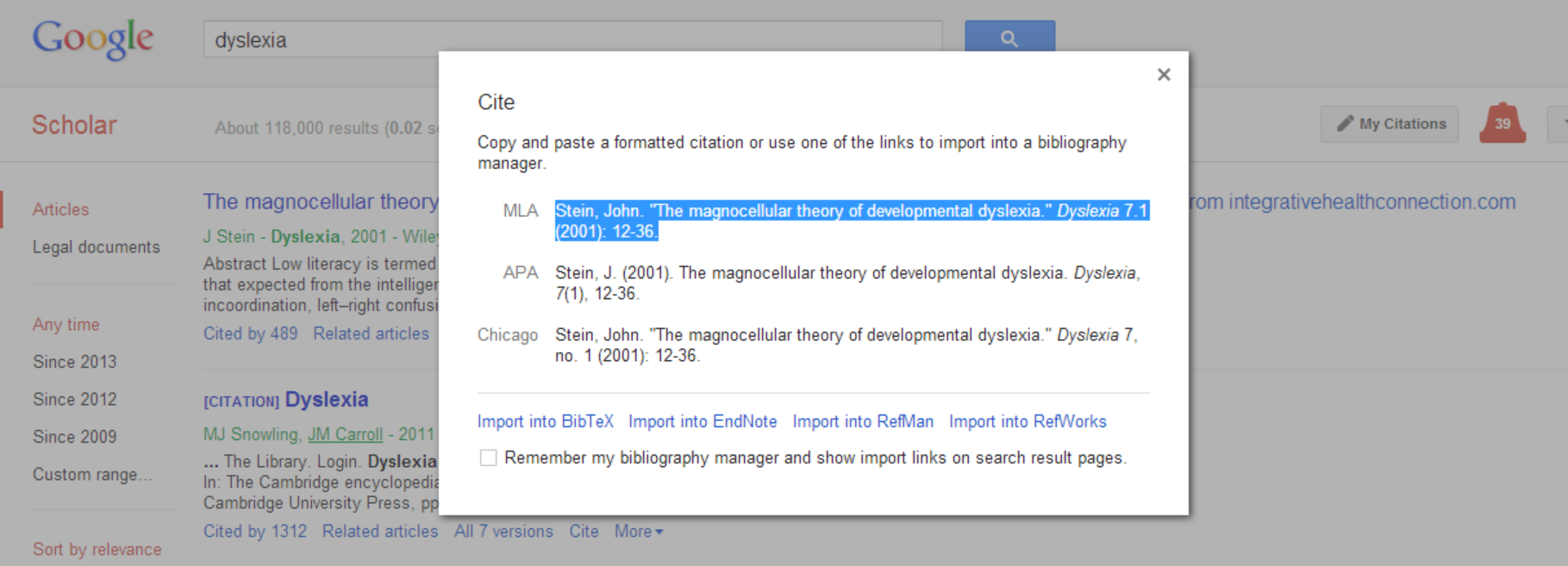 google scholar citation