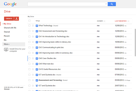 Google Drive for online storage and collaboration